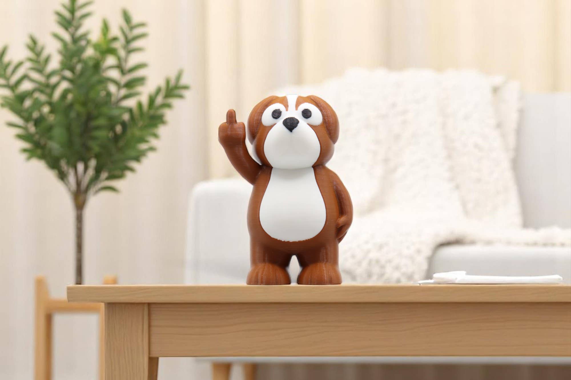 Dog Middle Finger Figurine – Funny Sarcastic Dog Gift