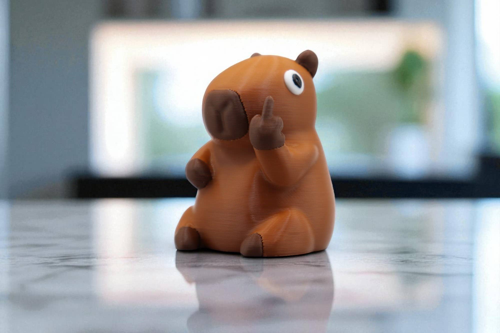Capybara Middle Finger Figurine – Funny Sarcastic Capybara Gift