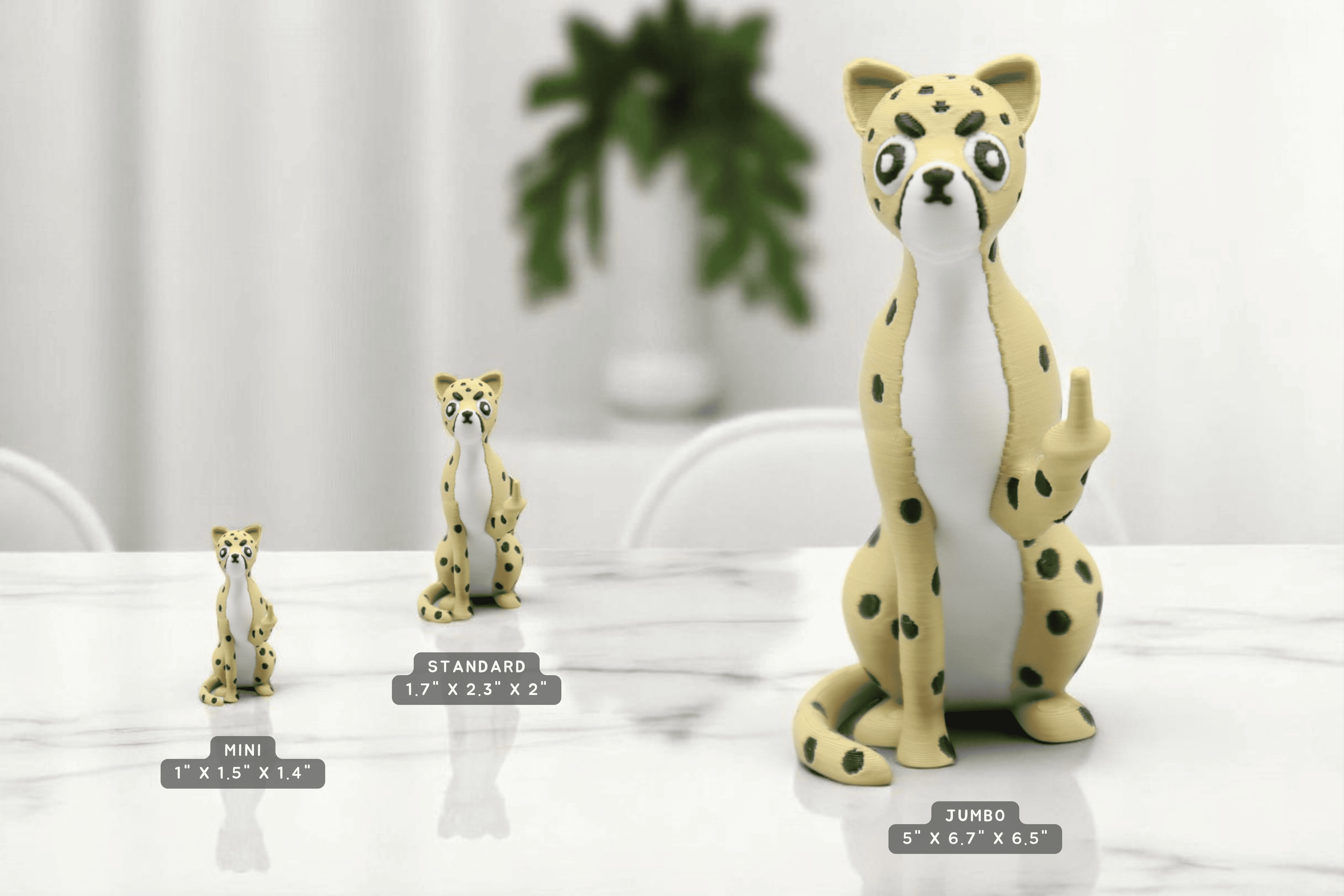 Cheetah Middle Finger Figurine – Funny Sarcastic Cheetah Gift