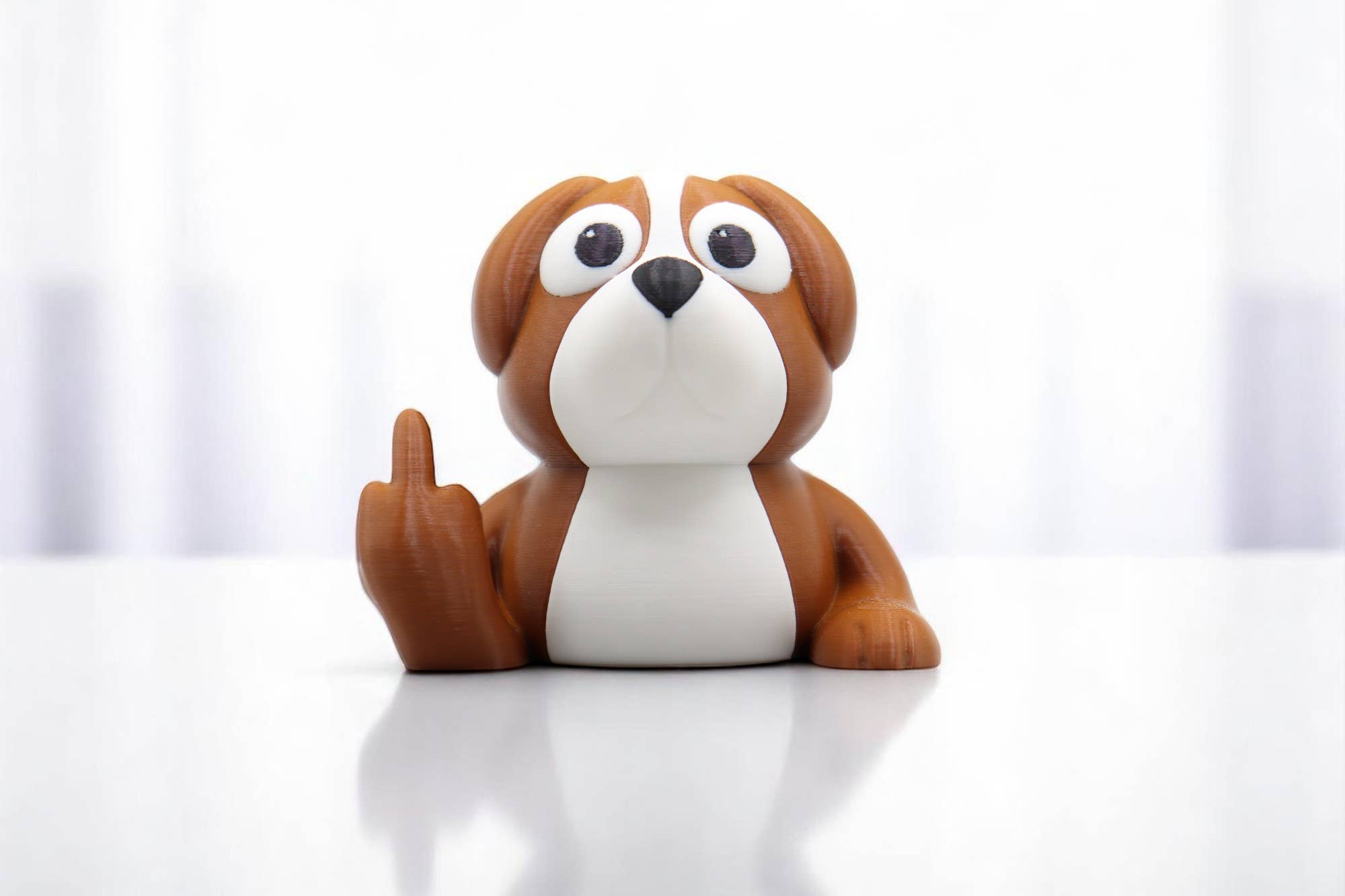 Lying Dog Middle Finger Figurine – Funny Sarcastic Dog Gift