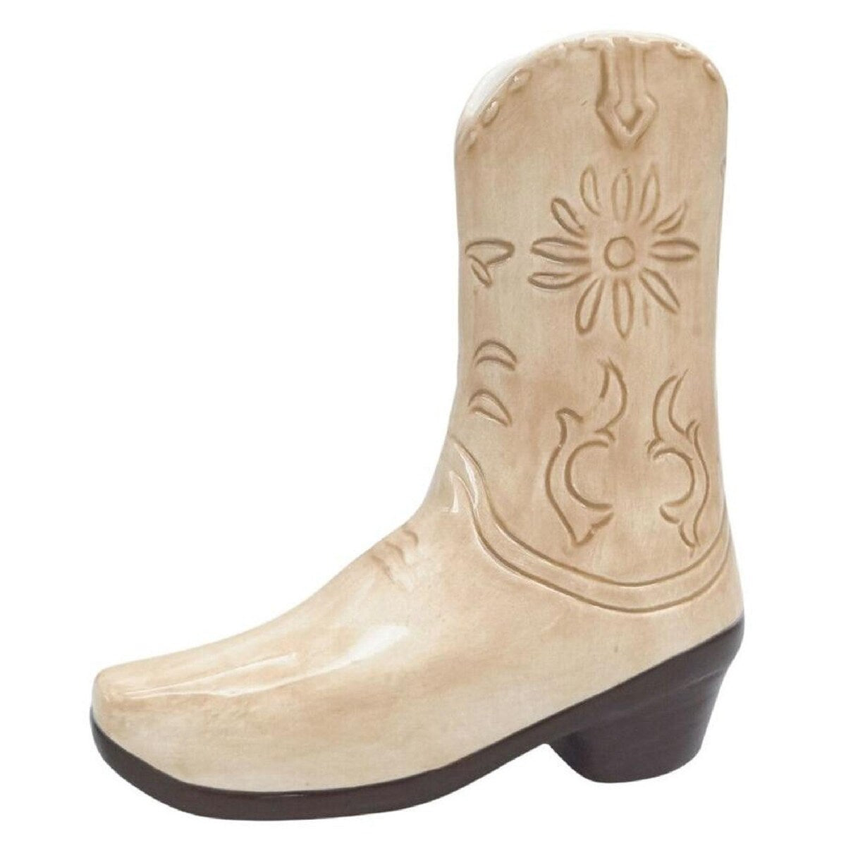 Cowboy Boot Vase Tan 19cm