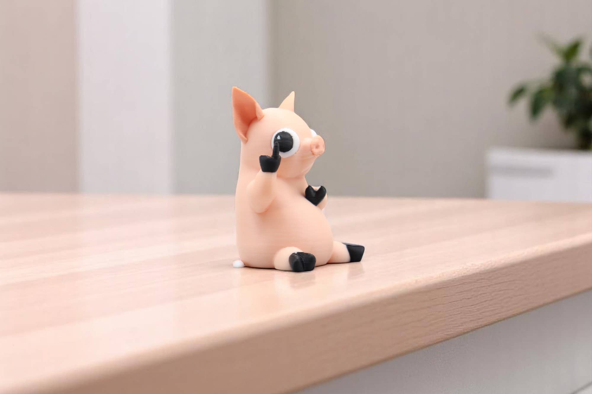 Pig Middle Finger Figurine – Funny Sarcastic Pig Gift