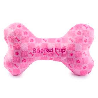 Pink Checker Chewy Vuiton Bone: Large