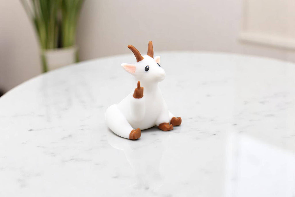 Goat Middle Finger Figurine – Funny Sarcastic Goat Gift