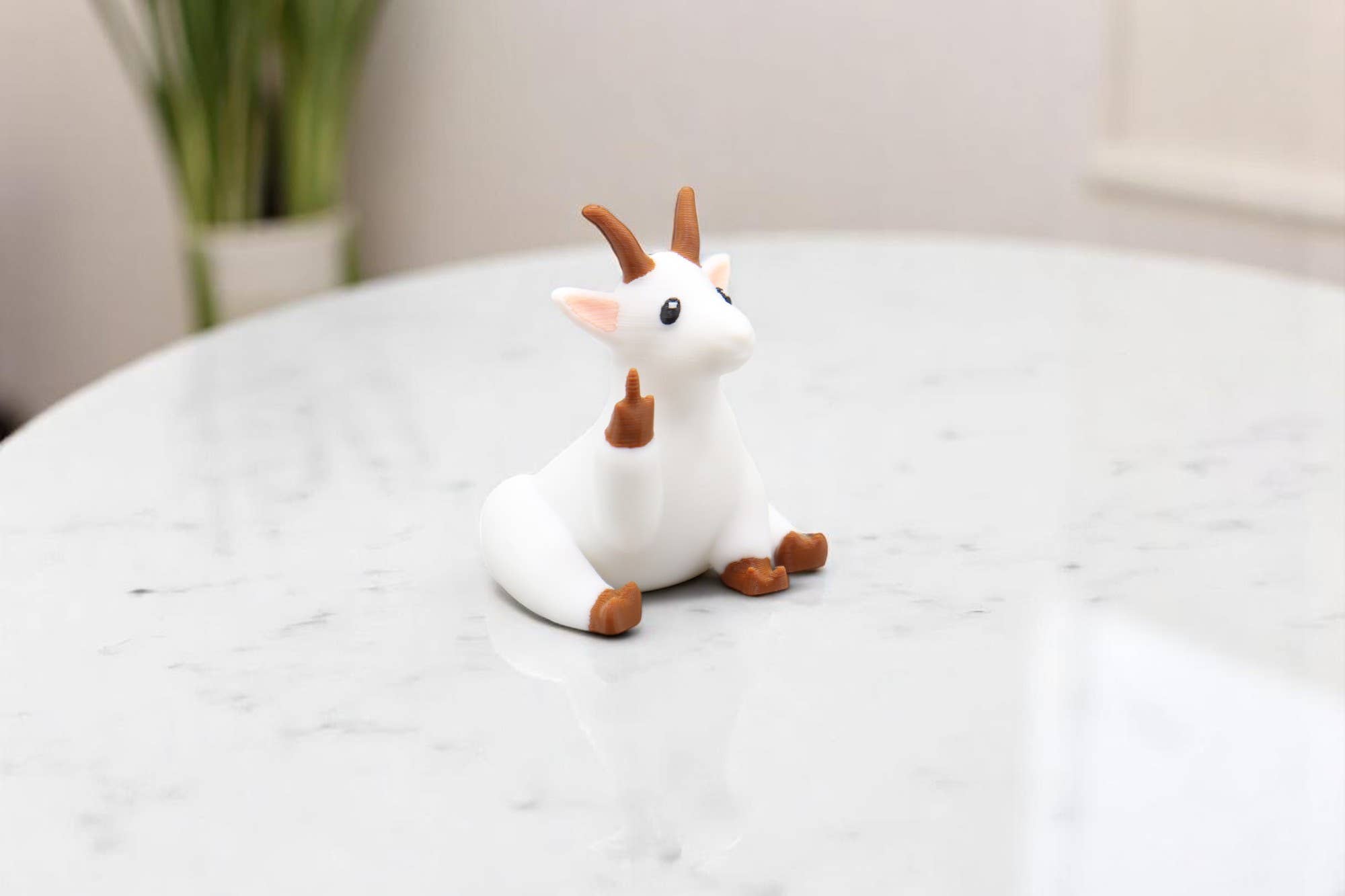 Goat Middle Finger Figurine – Funny Sarcastic Goat Gift