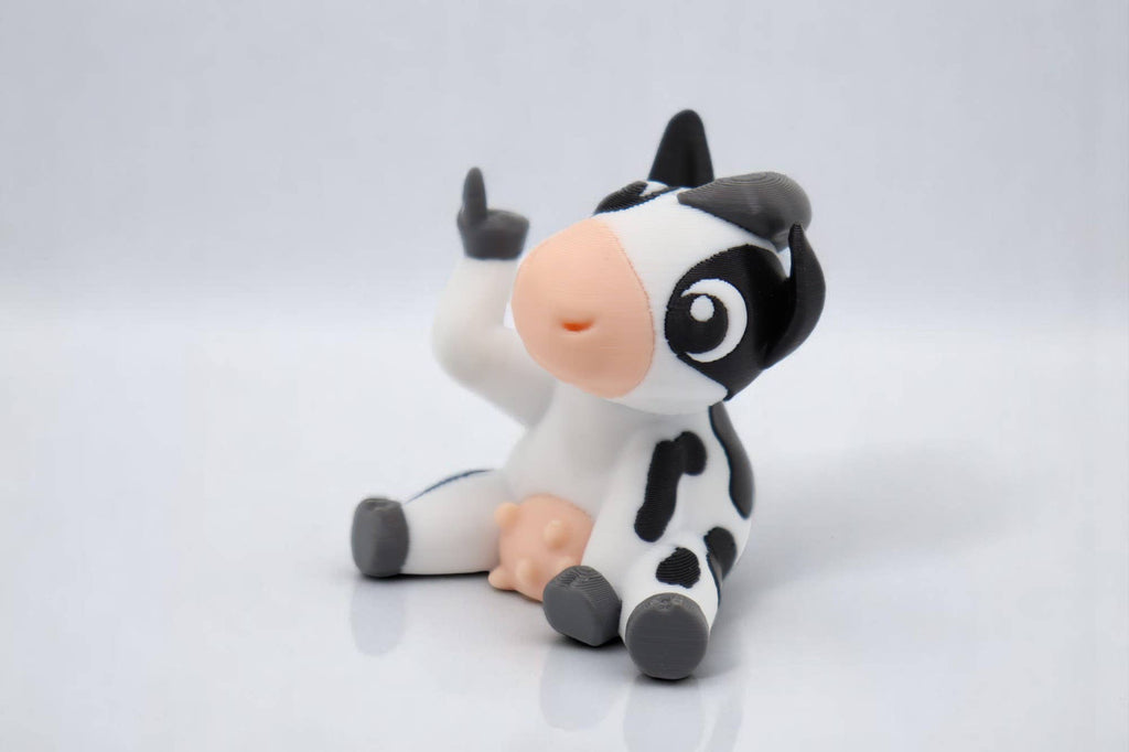 Cow Middle Finger Figurine – Funny Sarcastic Cow Gift