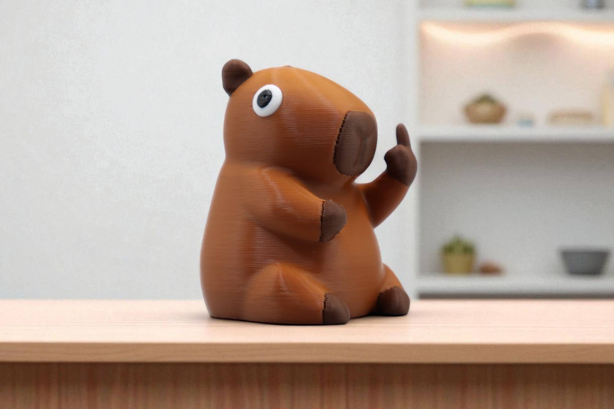 Capybara Middle Finger Figurine – Funny Sarcastic Capybara Gift