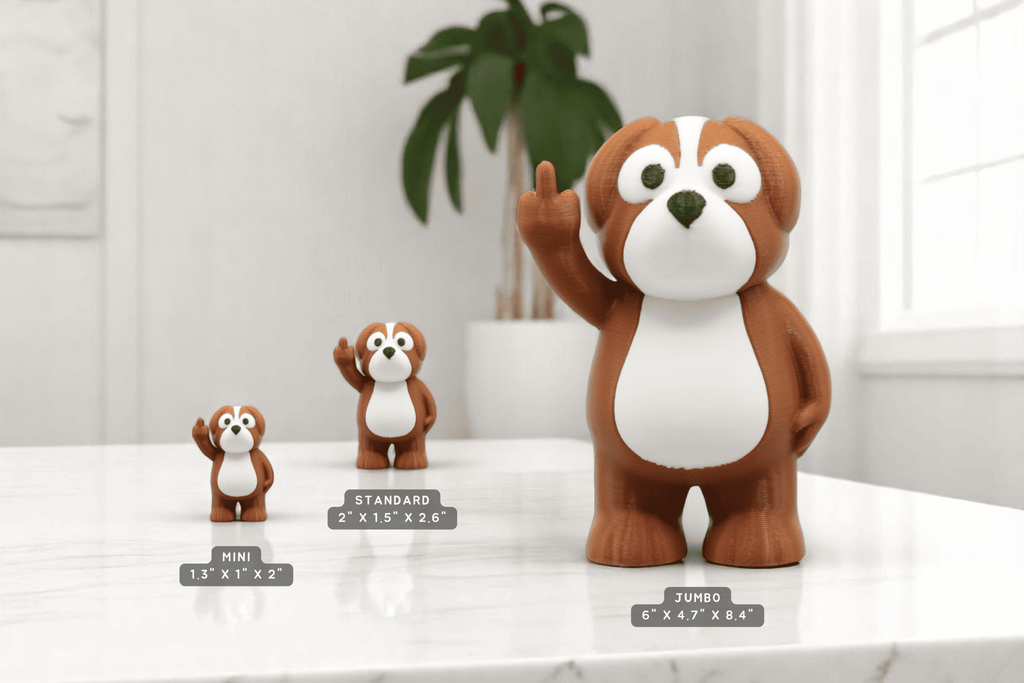 Dog Middle Finger Figurine – Funny Sarcastic Dog Gift