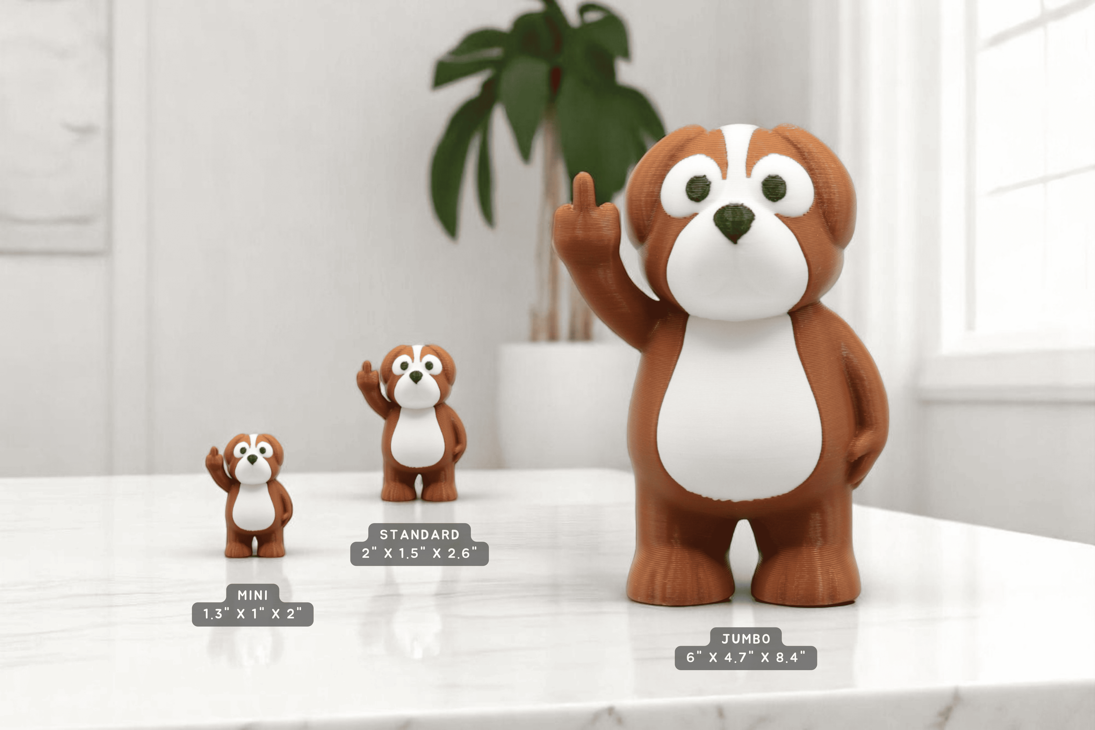 Dog Middle Finger Figurine – Funny Sarcastic Dog Gift