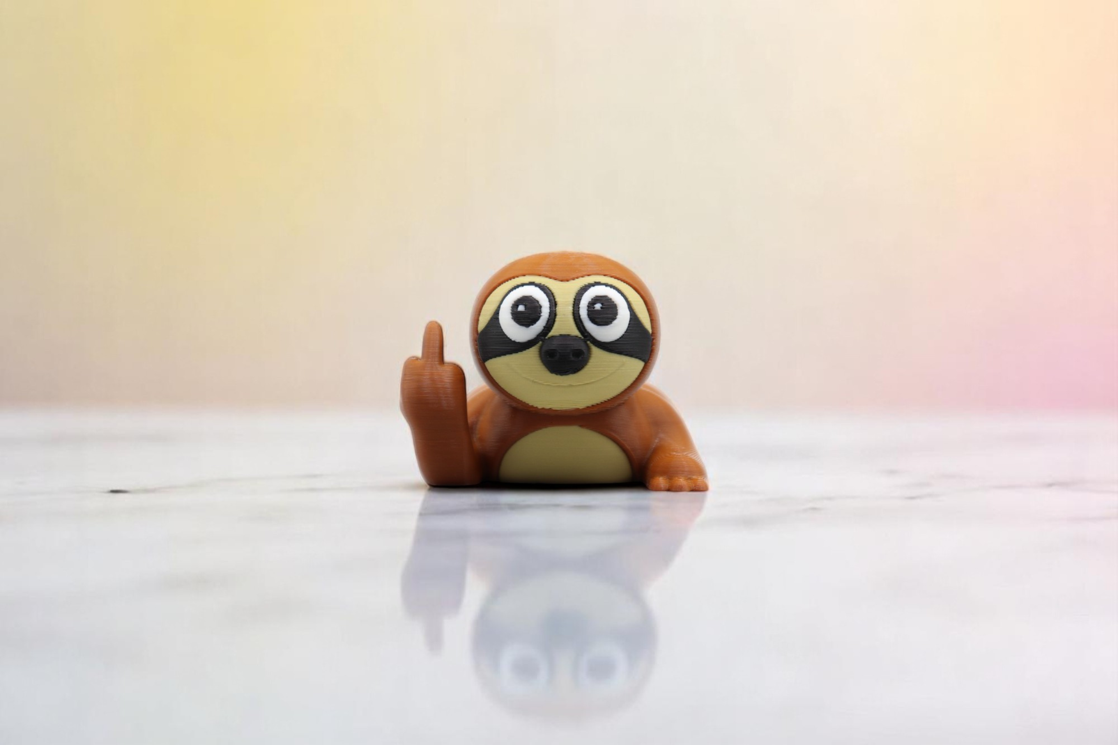 Sloth Middle Finger Figurine – Funny Sarcastic Sloth Gift