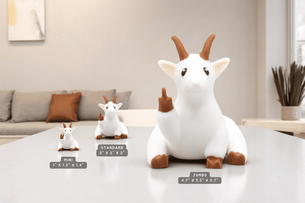 Goat Middle Finger Figurine – Funny Sarcastic Goat Gift