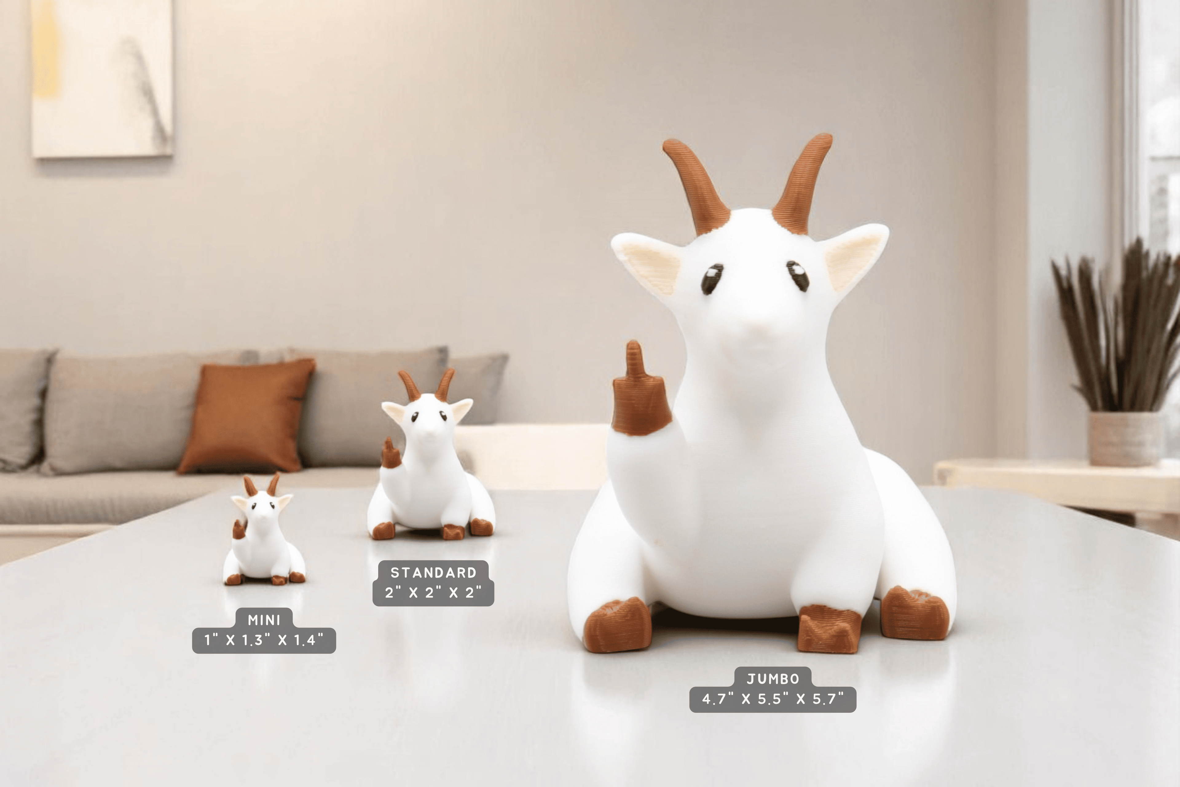 Goat Middle Finger Figurine – Funny Sarcastic Goat Gift