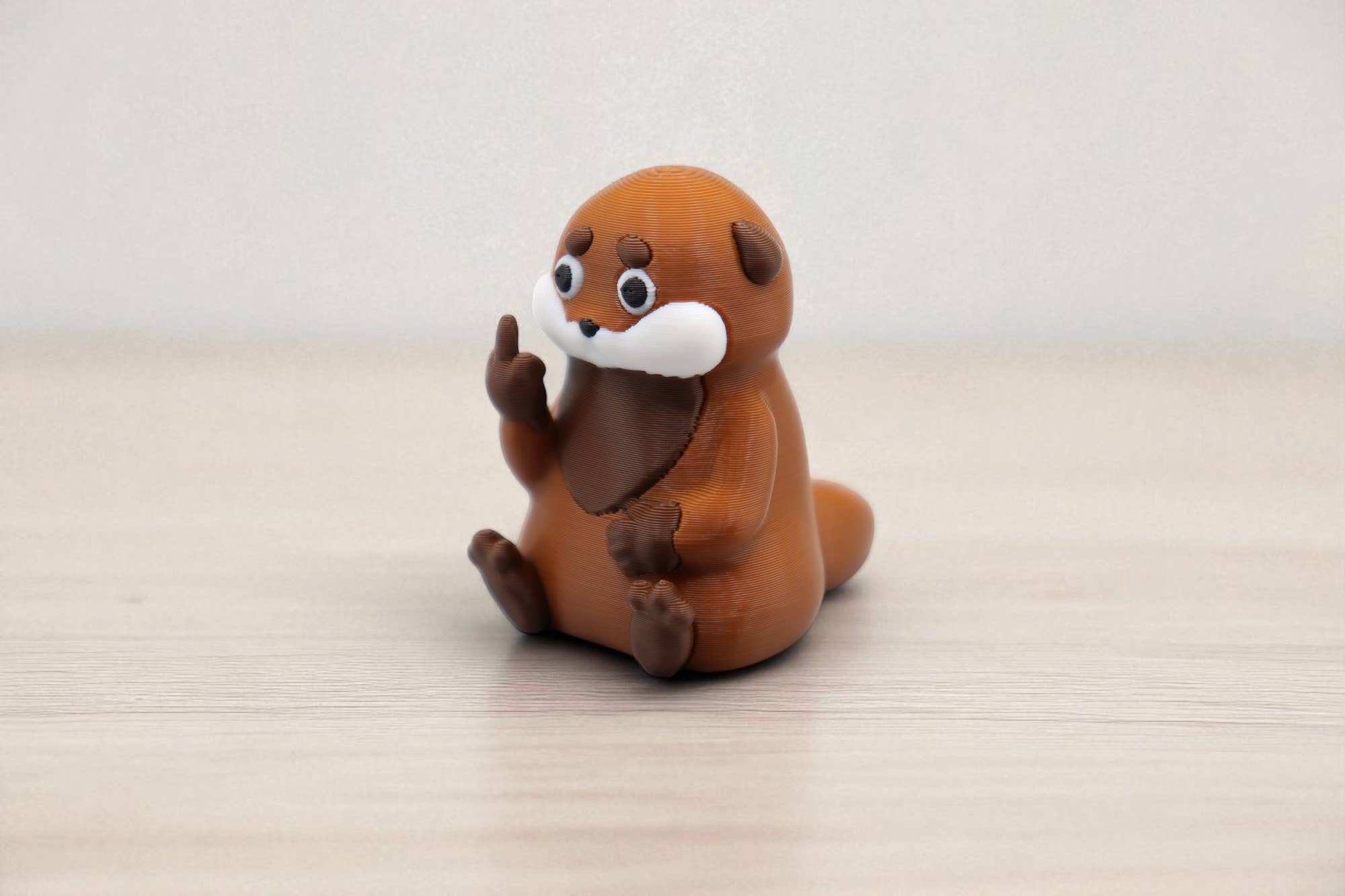 Otter Middle Finger Figurine – Funny Sarcastic Otter Gift