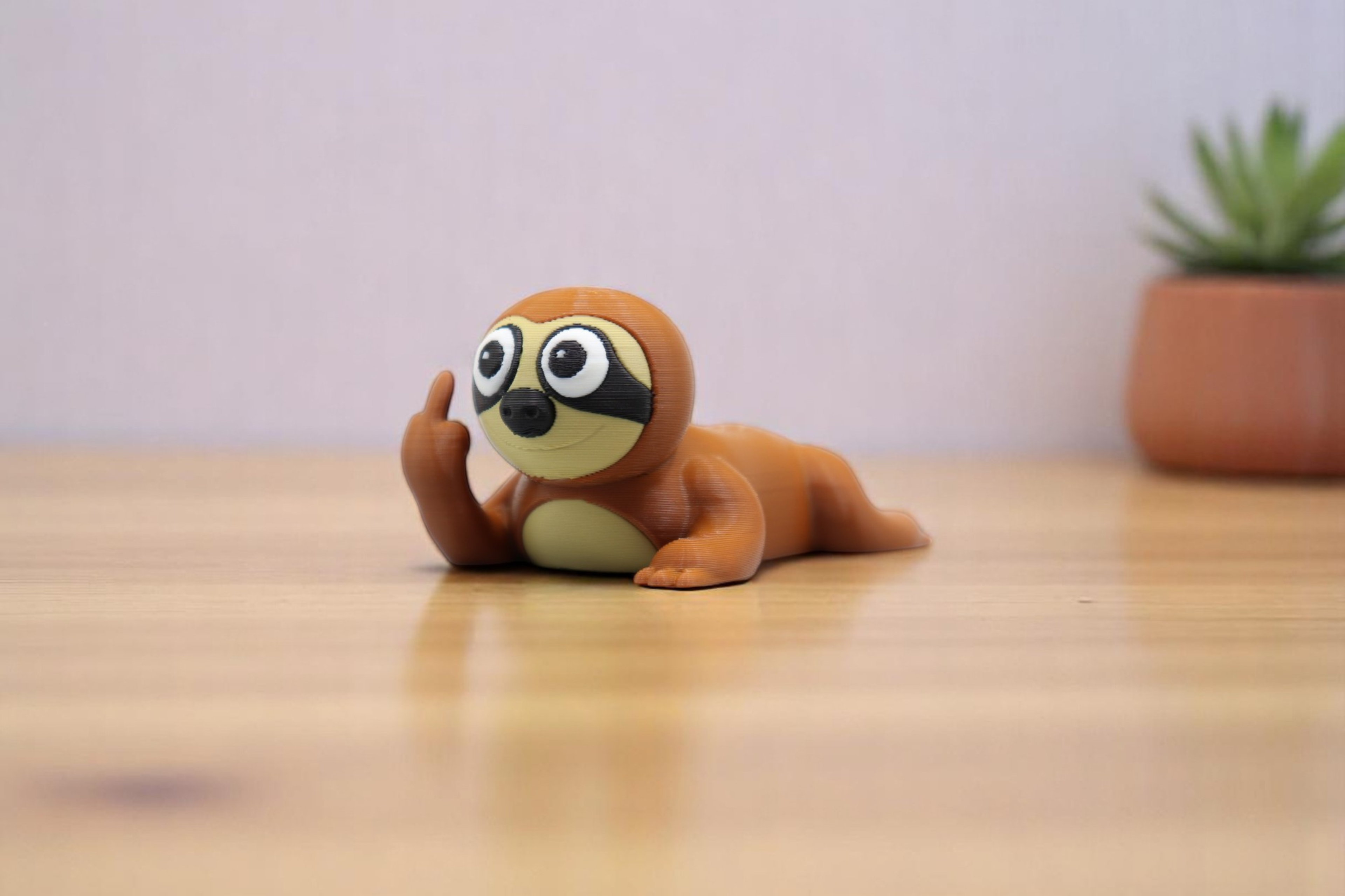 Sloth Middle Finger Figurine – Funny Sarcastic Sloth Gift