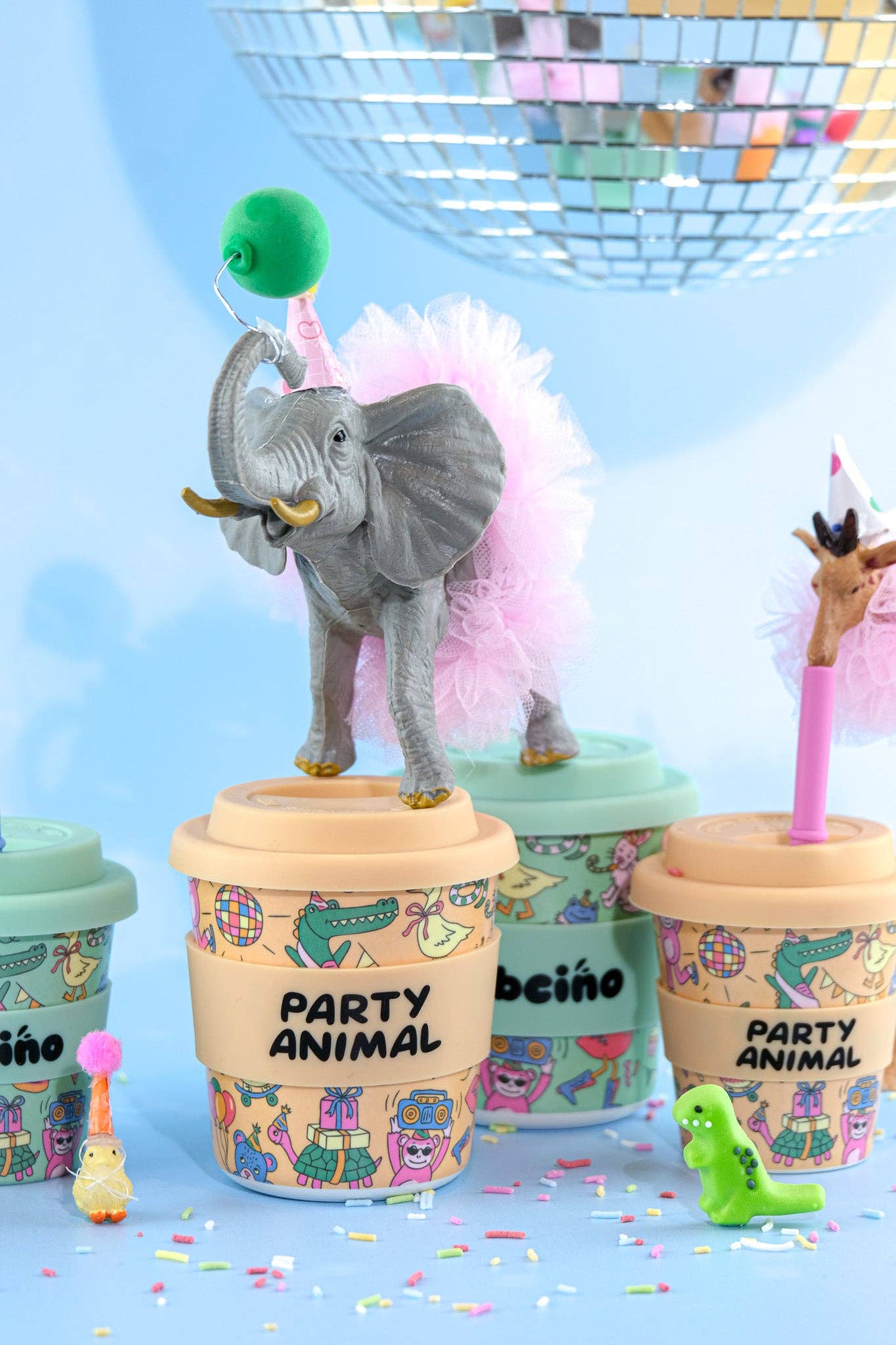 Party Animal in Orange Babycino Cup - 120ml (STRAW INCLUDED)