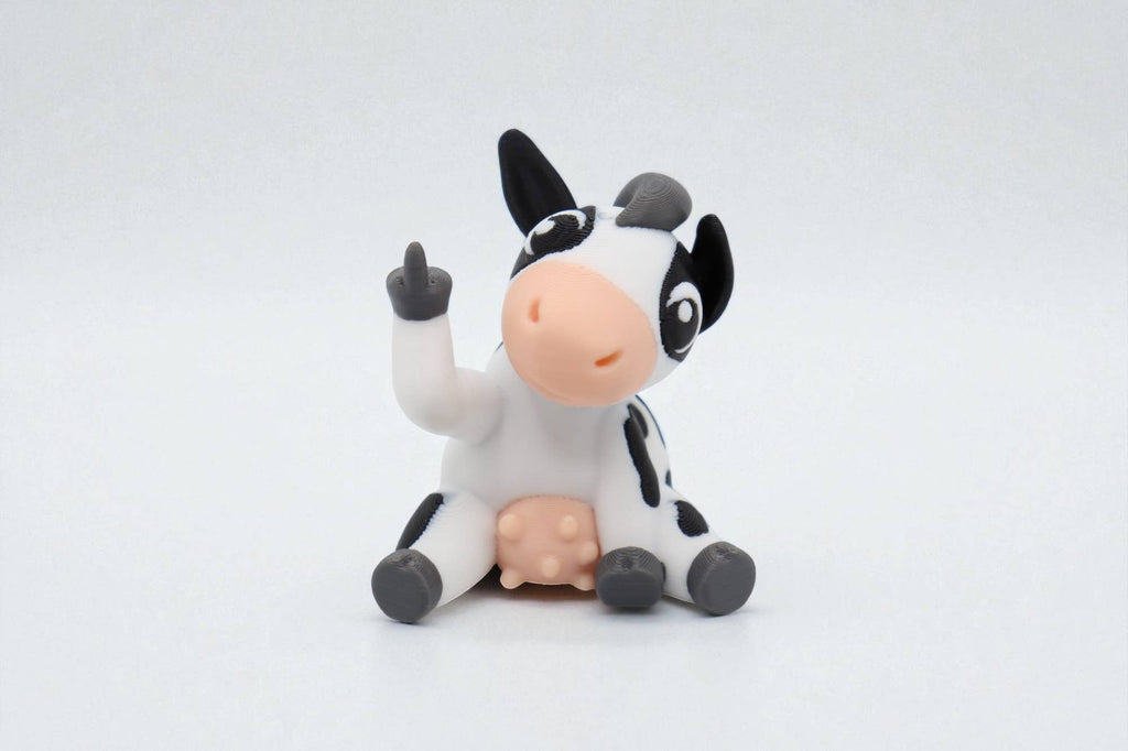 Cow Middle Finger Figurine – Funny Sarcastic Cow Gift