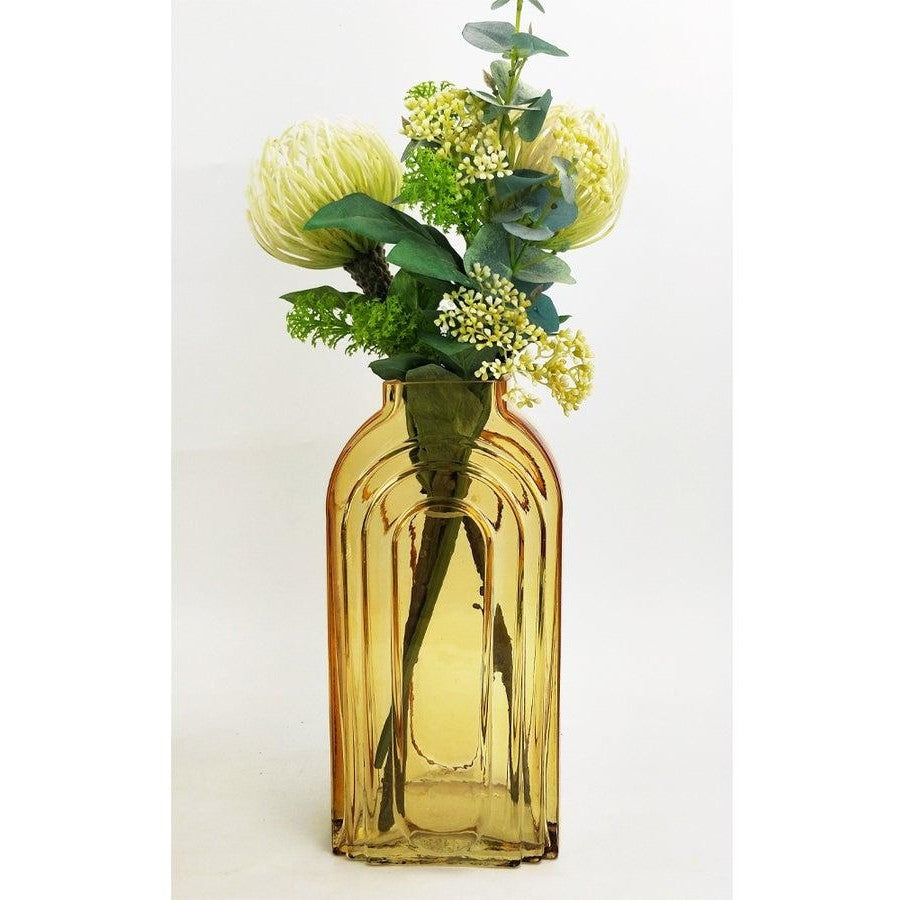 Tommy Tall Glass Flower Vase – Large (27 cm) - Amber