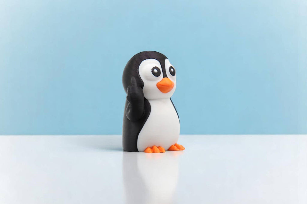Penguin Middle Finger Figurine – Funny Sarcastic Penguin Gift