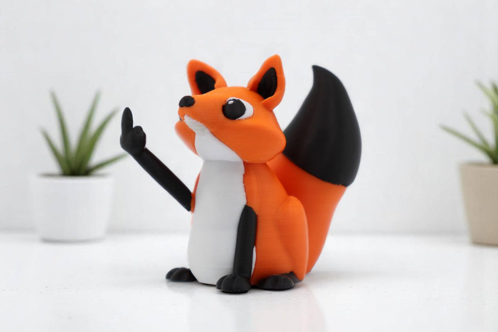 Fox Middle Finger Figurine – Funny Sarcastic Fox Gift