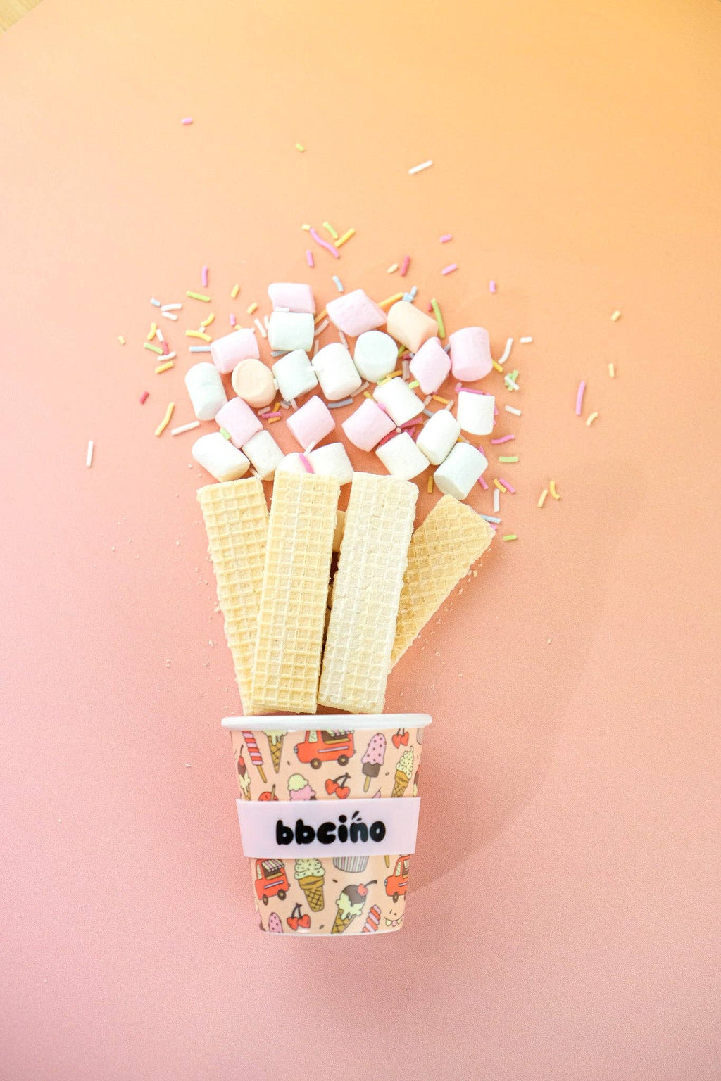 Scoops in Pink Babycino Cup - 120ml (STRAW INCLUDED)