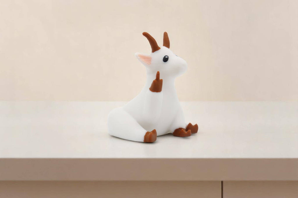 Goat Middle Finger Figurine – Funny Sarcastic Goat Gift