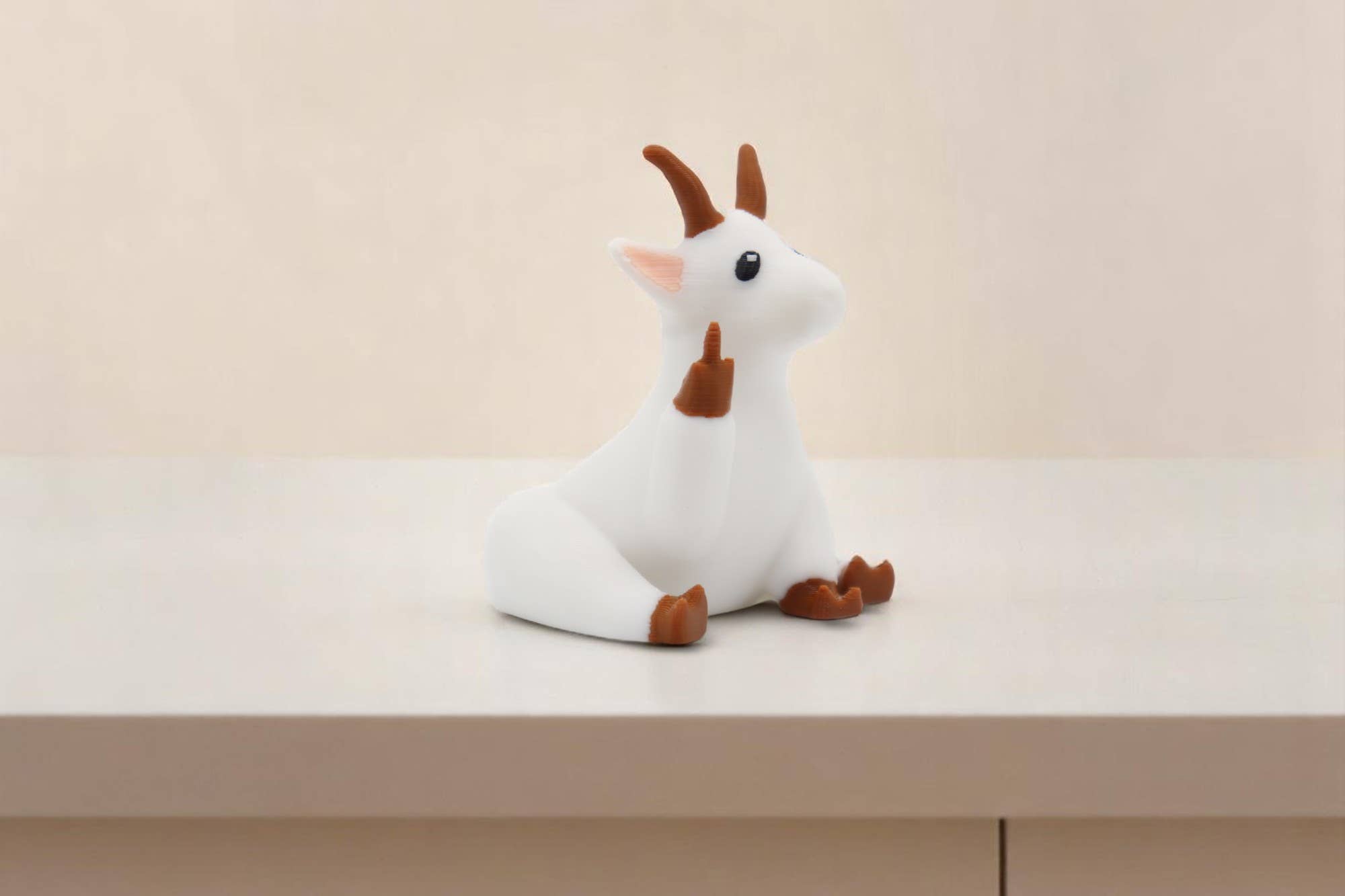 Goat Middle Finger Figurine – Funny Sarcastic Goat Gift
