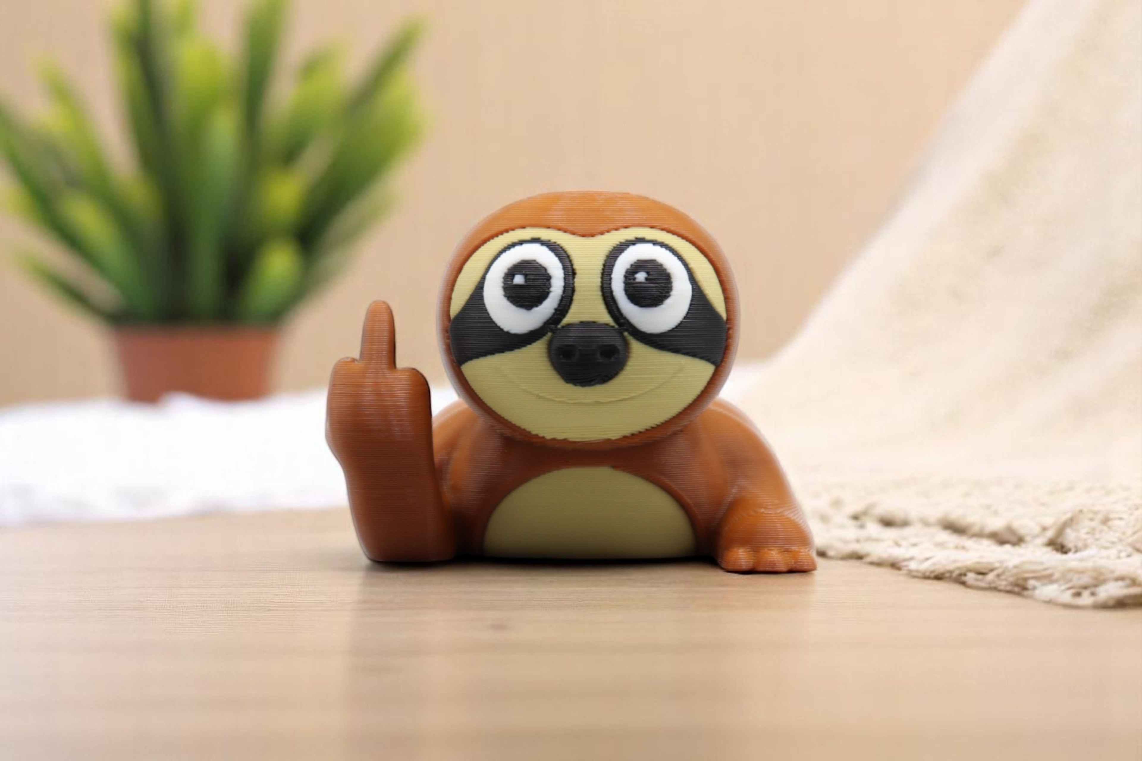 Sloth Middle Finger Figurine – Funny Sarcastic Sloth Gift