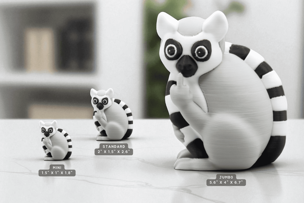 Lemur Middle Finger Figurine – Funny Sarcastic Lemur Gift