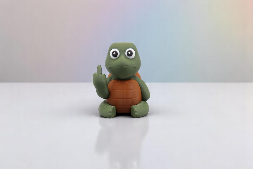 Turtle Middle Finger Figurine – Funny Sarcastic Turtle Gift