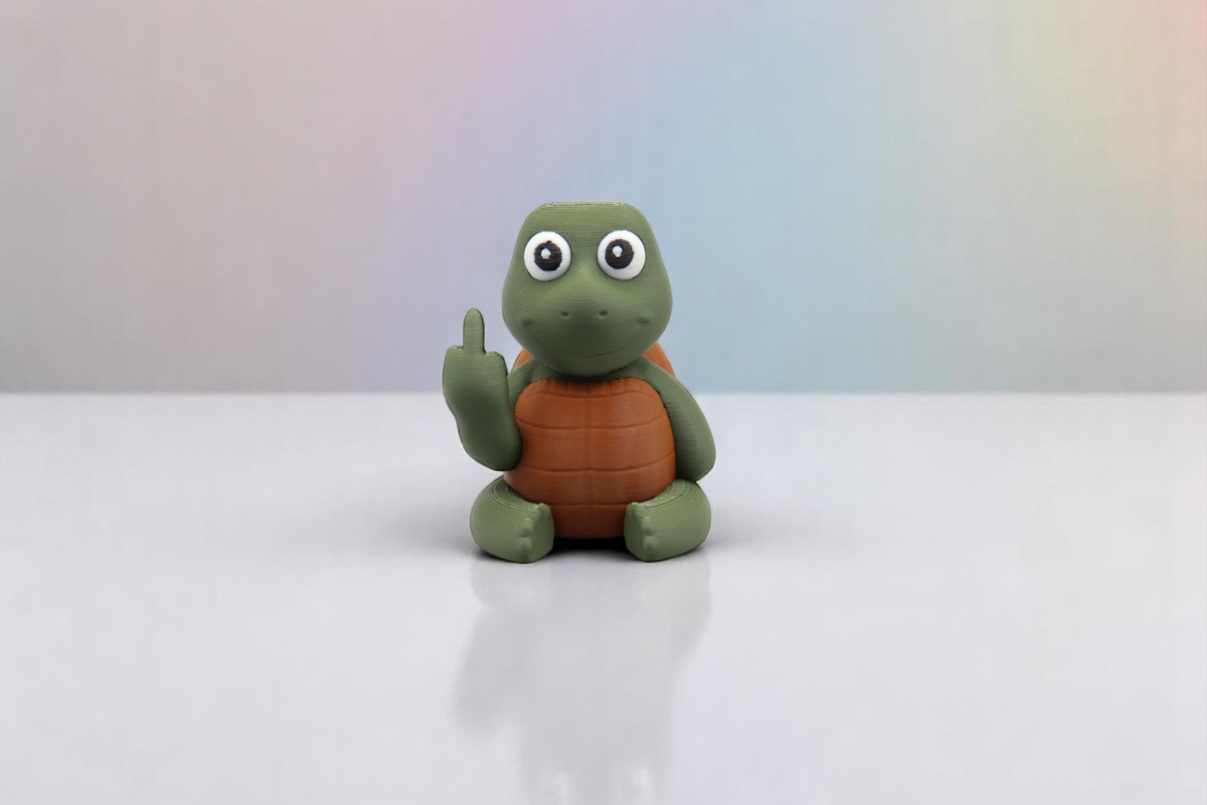 Turtle Middle Finger Figurine – Funny Sarcastic Turtle Gift