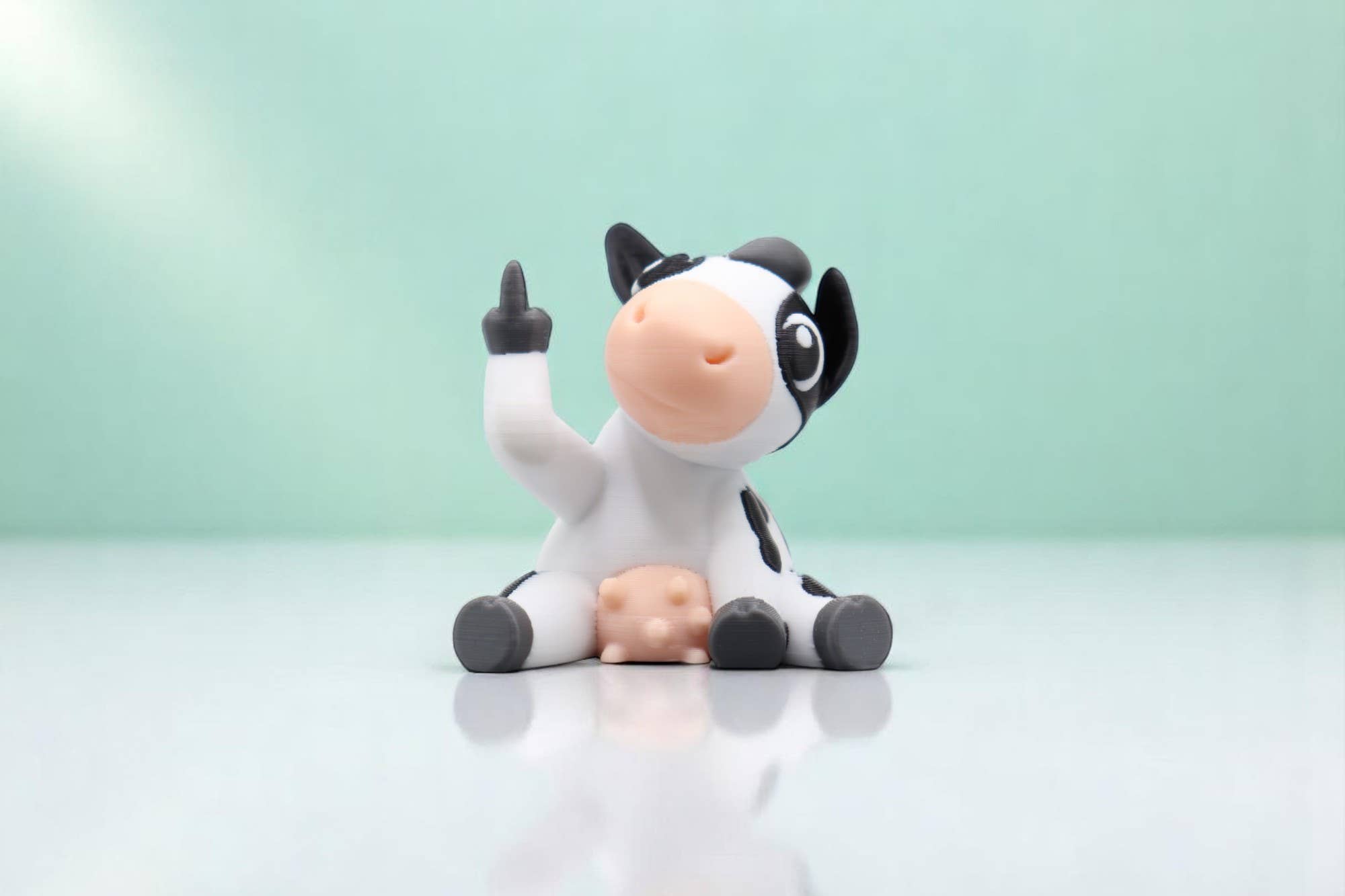 Cow Middle Finger Figurine – Funny Sarcastic Cow Gift
