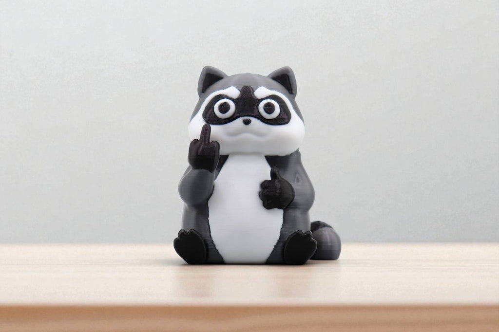 Raccoon Middle Finger Figurine – Funny Sarcastic Raccoon Gift