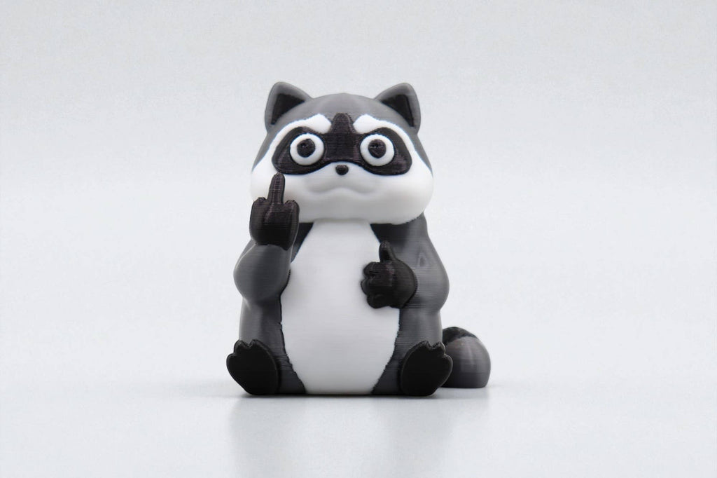 Raccoon Middle Finger Figurine – Funny Sarcastic Raccoon Gift