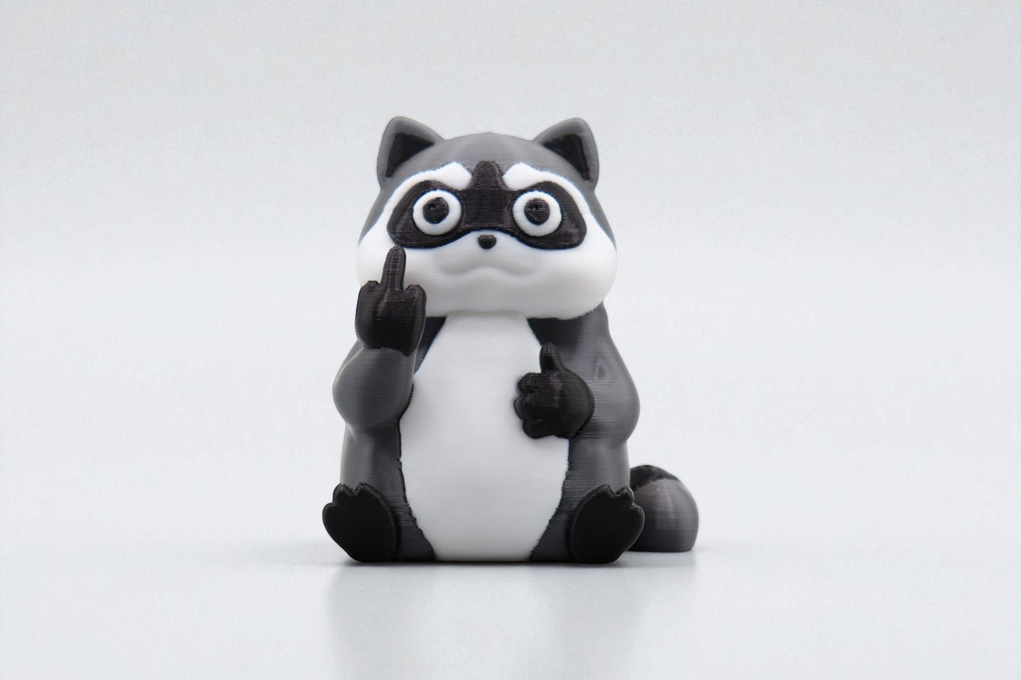 Raccoon Middle Finger Figurine – Funny Sarcastic Raccoon Gift