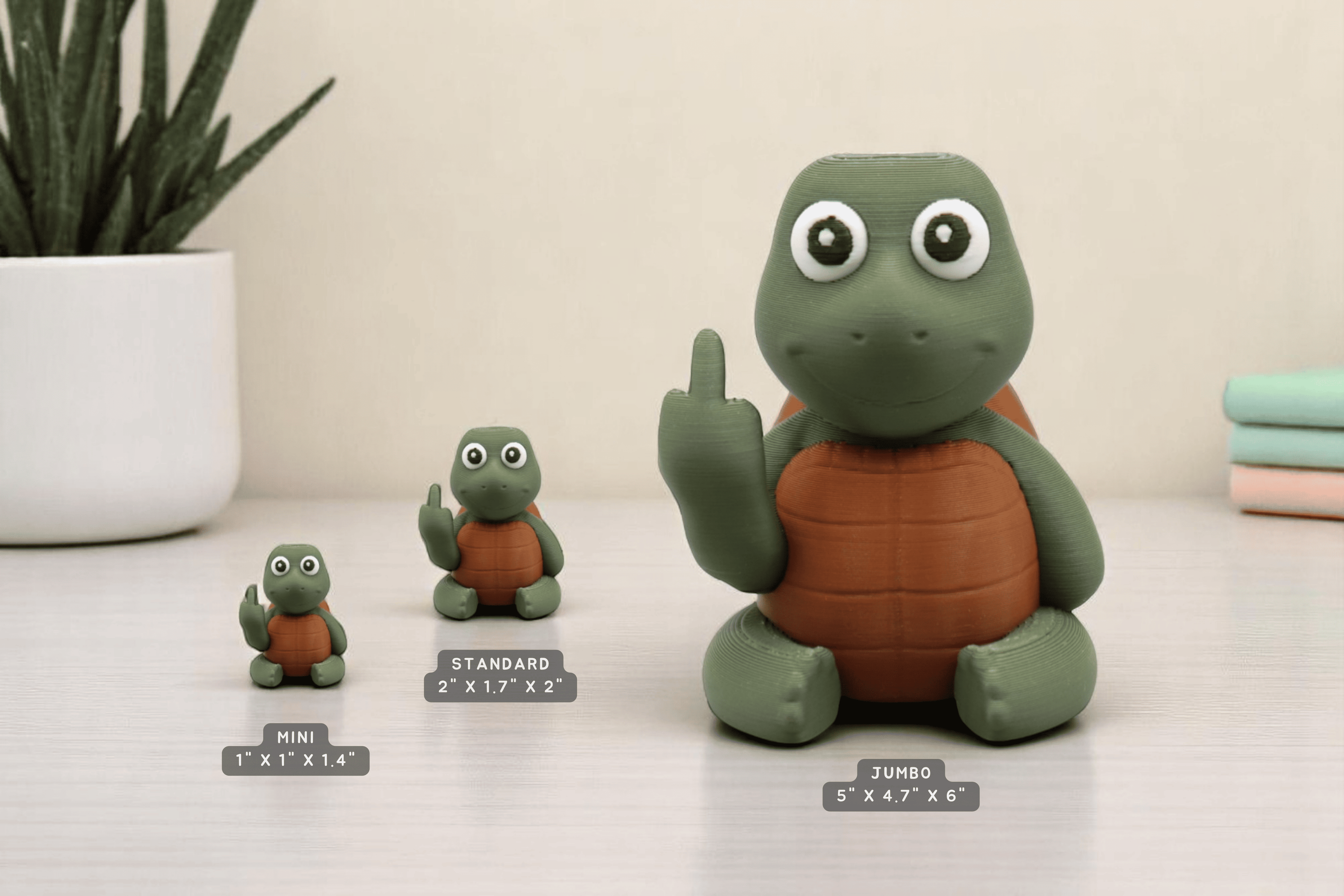 Turtle Middle Finger Figurine – Funny Sarcastic Turtle Gift