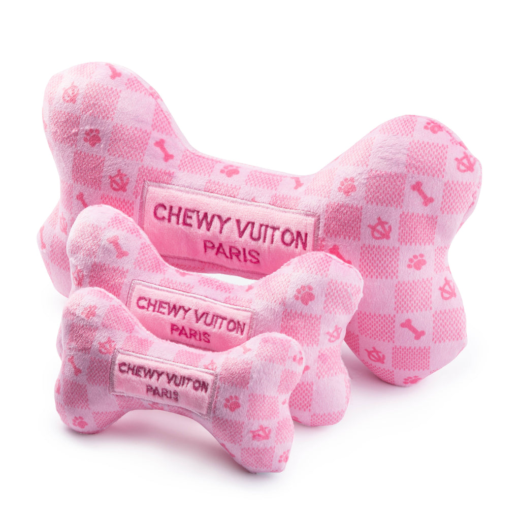 Pink Checker Chewy Vuiton Bone: Large