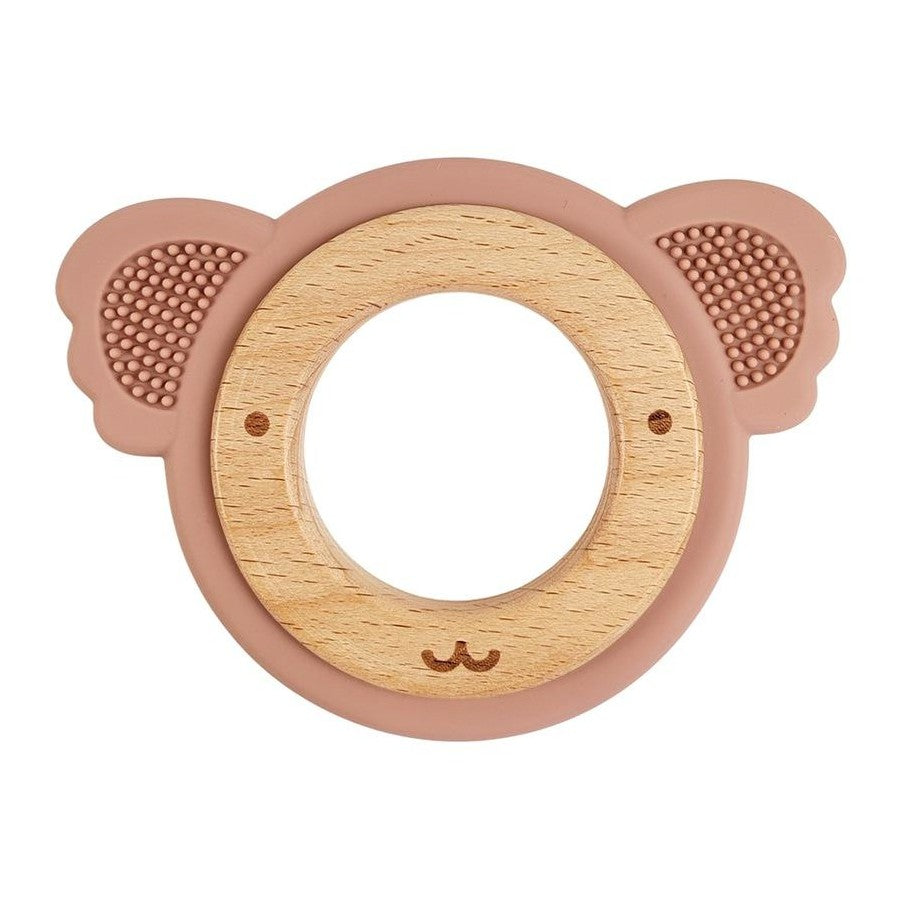 Koala Teether Ring Pink & Natural (8cm)
