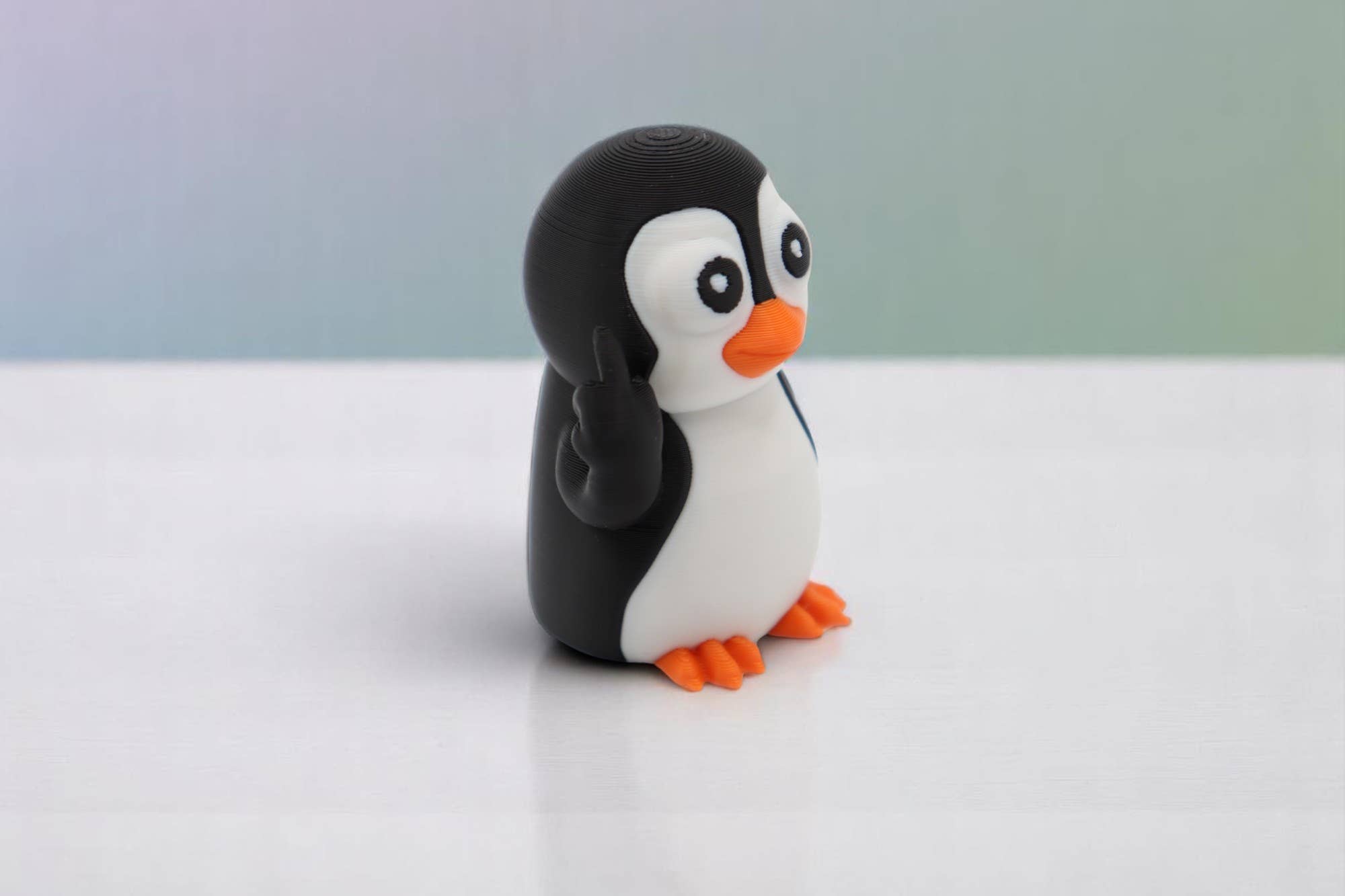Penguin Middle Finger Figurine – Funny Sarcastic Penguin Gift