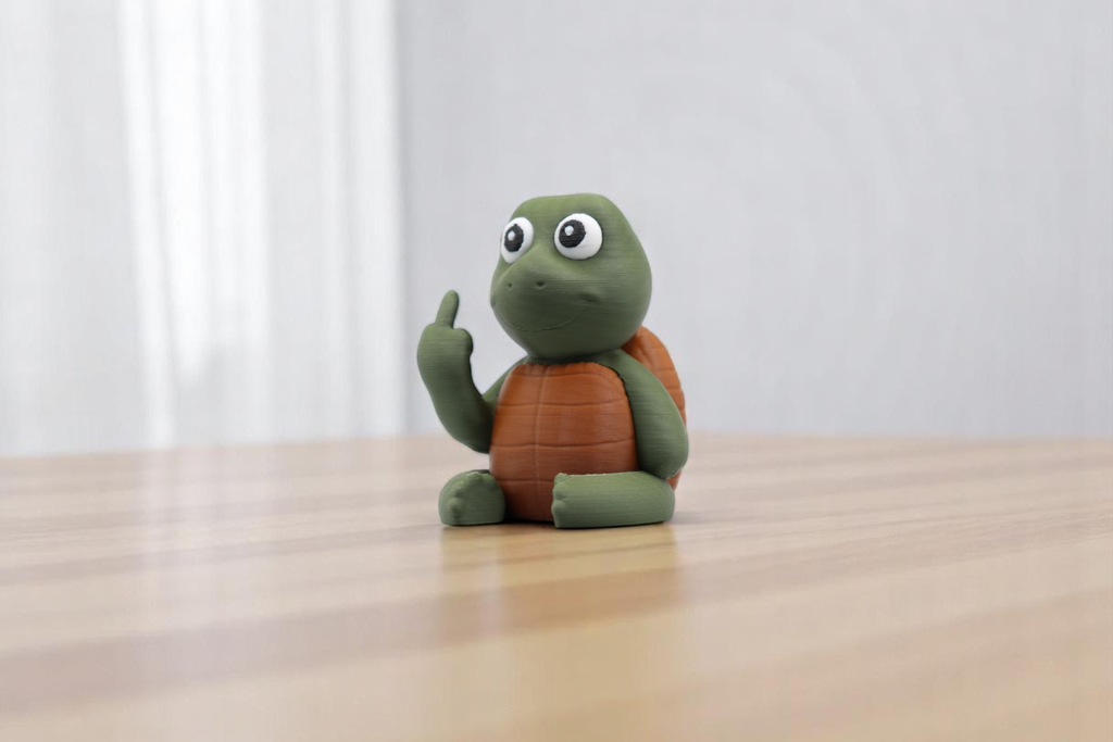 Turtle Middle Finger Figurine – Funny Sarcastic Turtle Gift