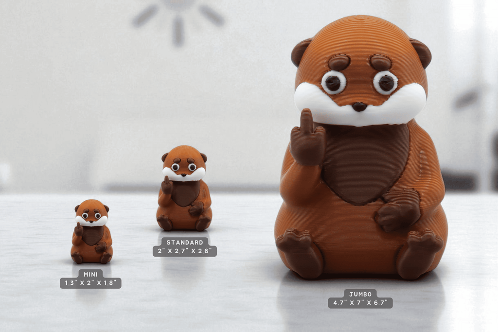 Otter Middle Finger Figurine – Funny Sarcastic Otter Gift