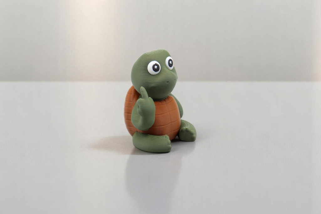 Turtle Middle Finger Figurine – Funny Sarcastic Turtle Gift