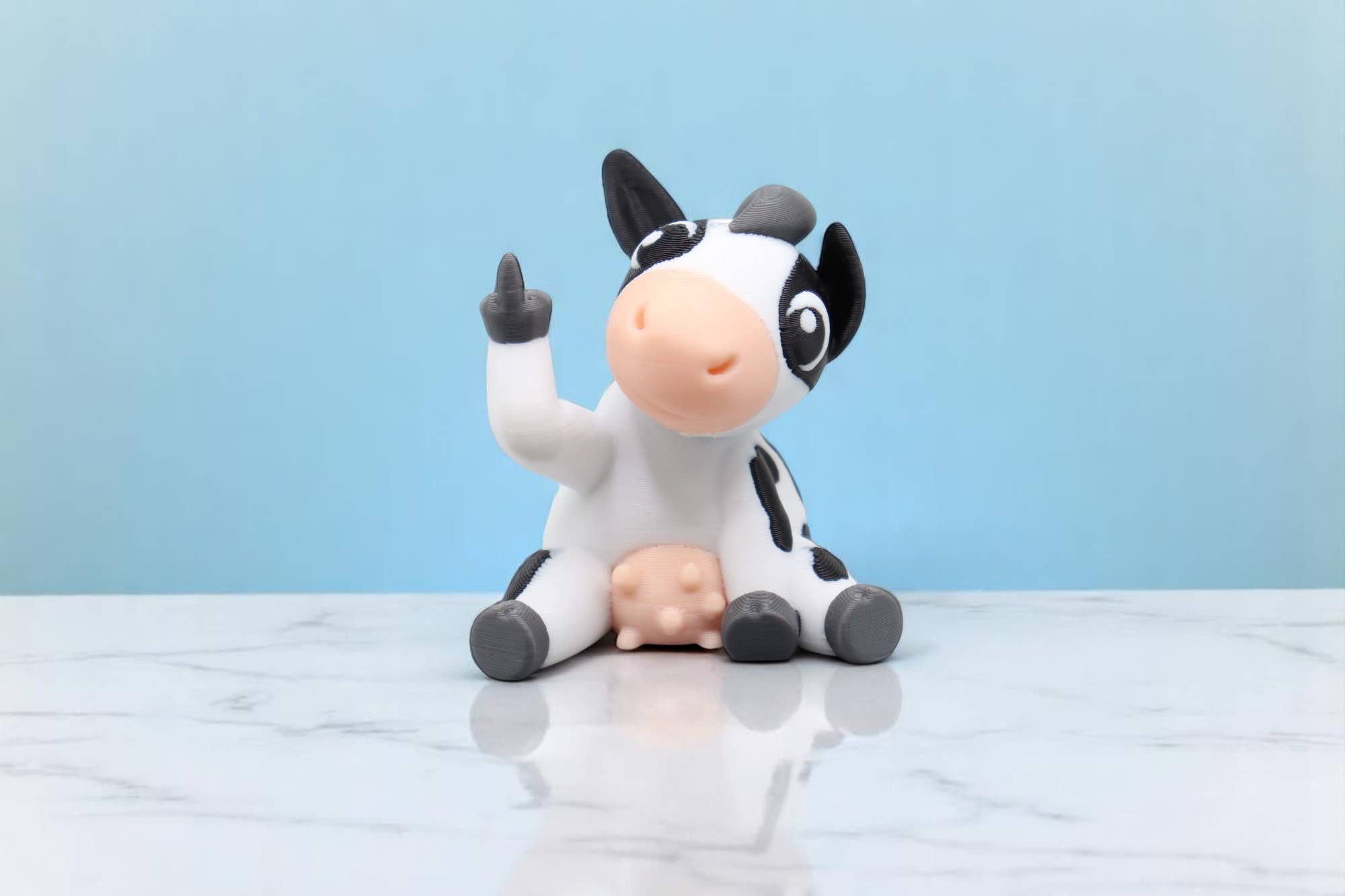Cow Middle Finger Figurine – Funny Sarcastic Cow Gift