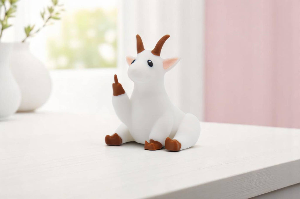 Goat Middle Finger Figurine – Funny Sarcastic Goat Gift