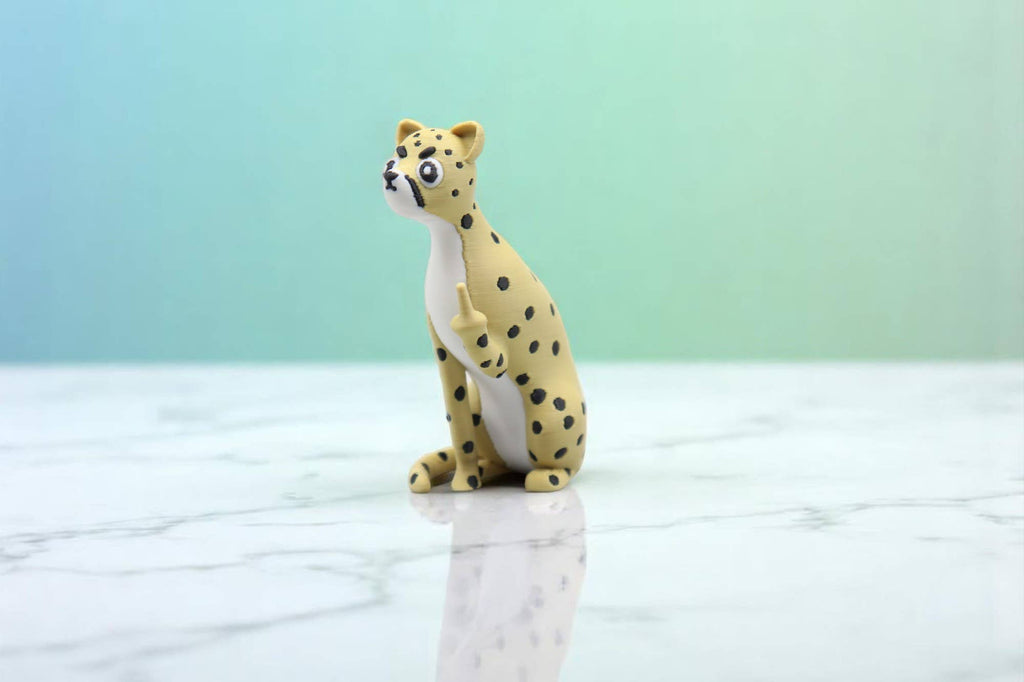 Cheetah Middle Finger Figurine – Funny Sarcastic Cheetah Gift