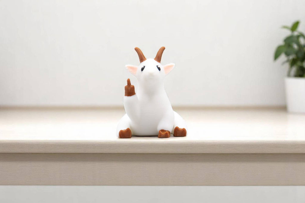Goat Middle Finger Figurine – Funny Sarcastic Goat Gift