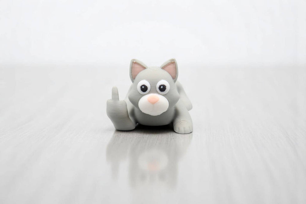 Cat Middle Finger Figurine – Funny Sarcastic Cat Gift