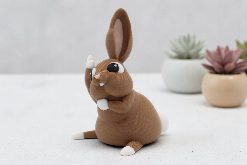 Rabbit Middle Finger Figurine – Funny Sarcastic Rabbit Gift