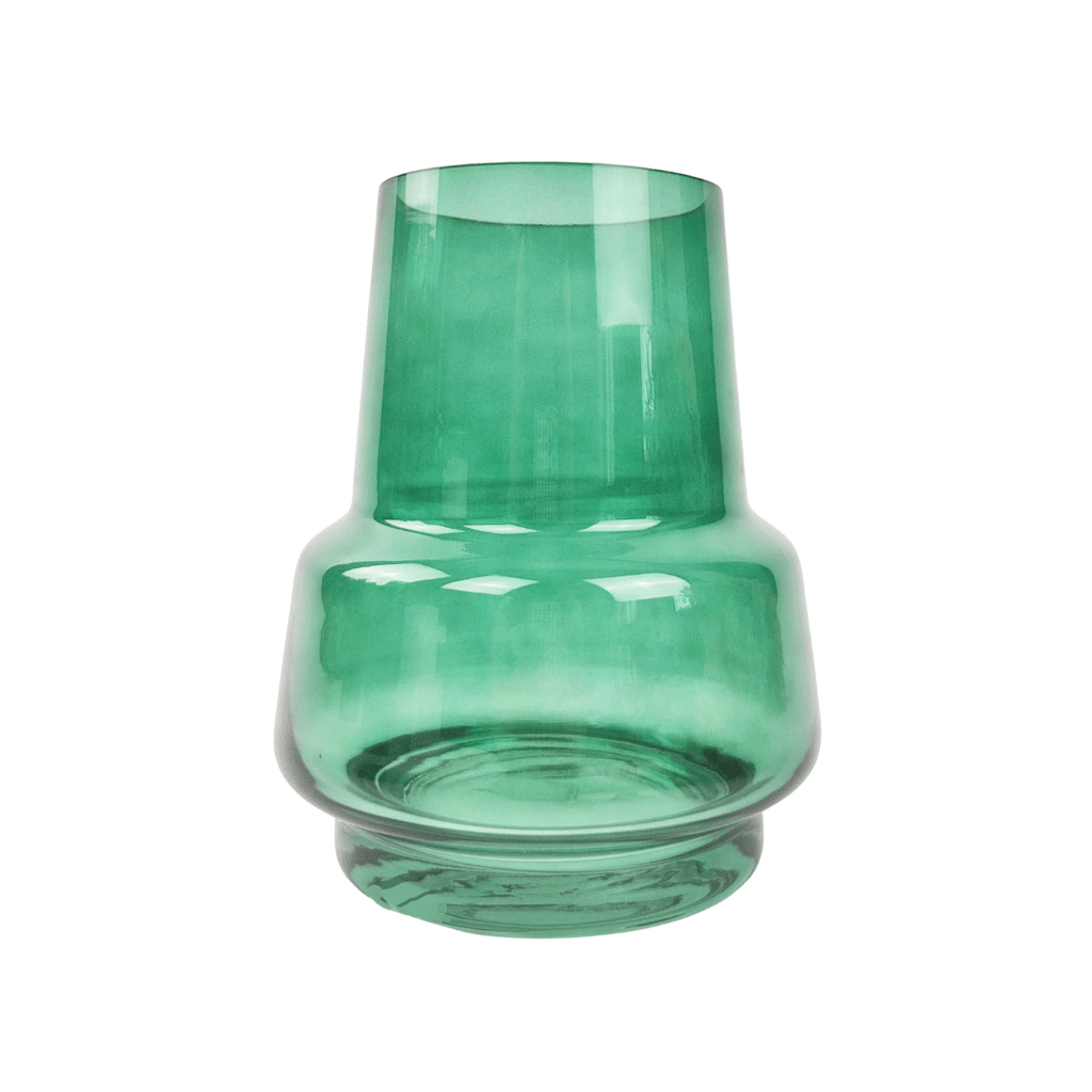 Tommy Abstract Glass Vase – Forest Green (Medium, 19 cm)