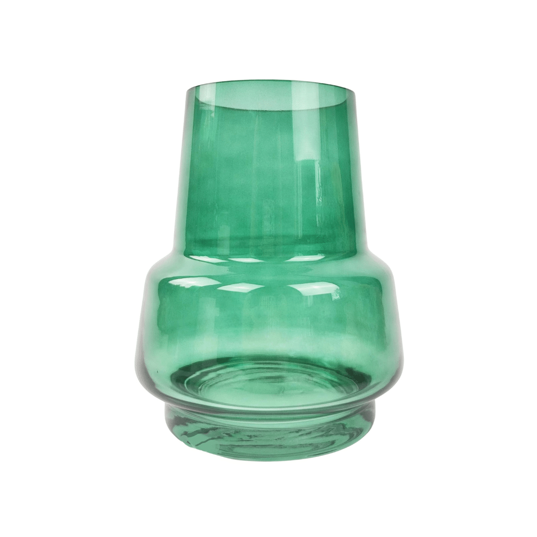 Tommy Abstract Glass Vase – Forest Green (Medium, 19 cm)