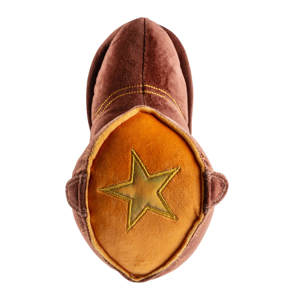 Brown Cowboy Boot Dog Toy